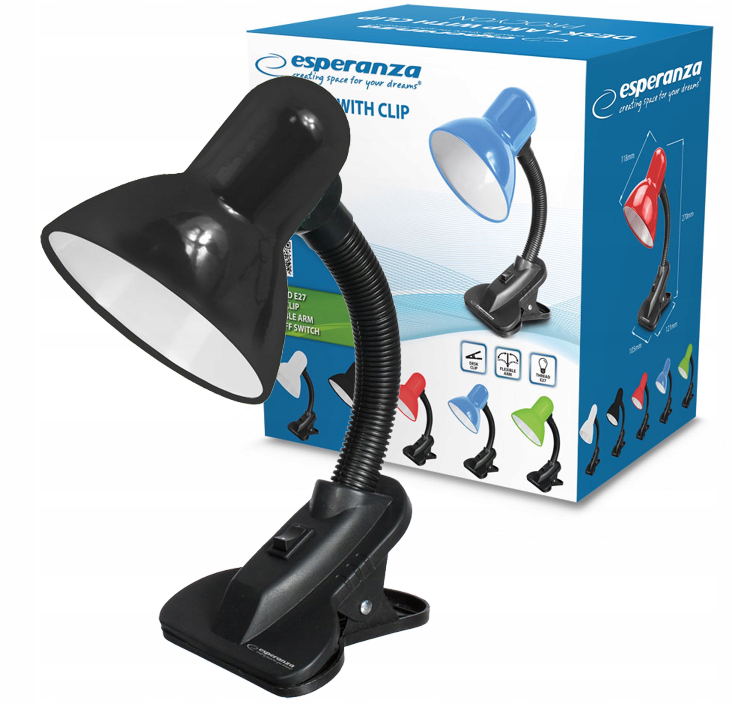 LAMPKA BIURKOWA NOCNA DO CZYTANIA Z KLIPSEM