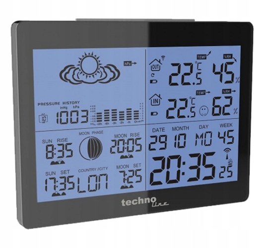 Stacja pogody DCF pogodowa zegar termometr budzik Zasilanie bateryjne