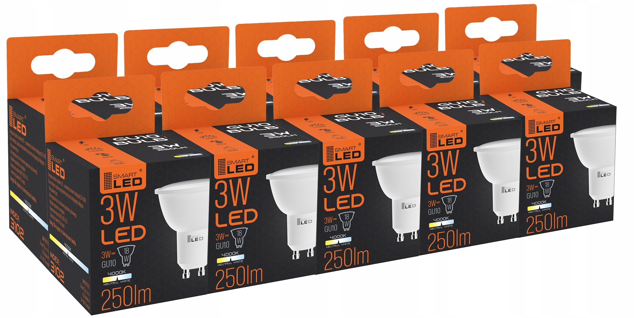 

Żarówka Led GU10 3W Neutralna Biała 4500K