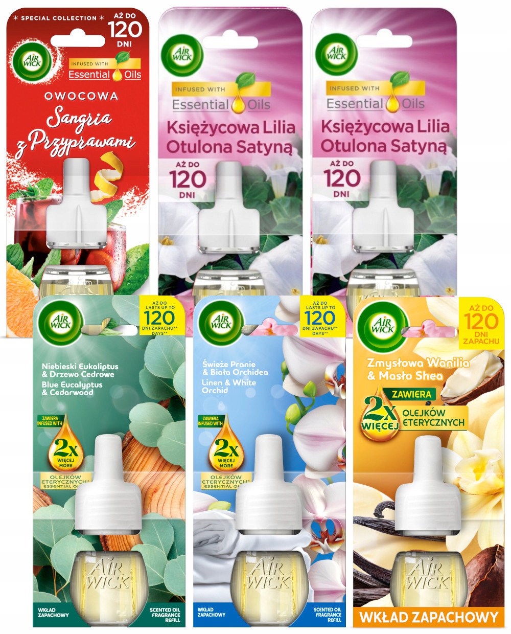 Levně Air Wick elektrický osvěžovač vzduchu sada náhradních náplní 6 x 19 ml