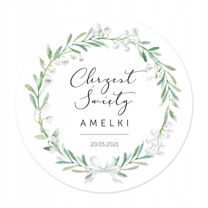 

Opłatek Personalizowany Na Chrzest Lily Ø20cm