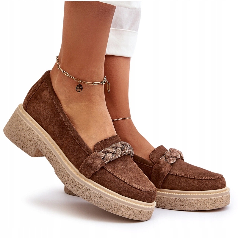 Zazoo 3429/W Dámské Semišové Mokasíny S Bronzovými Zirkony 40