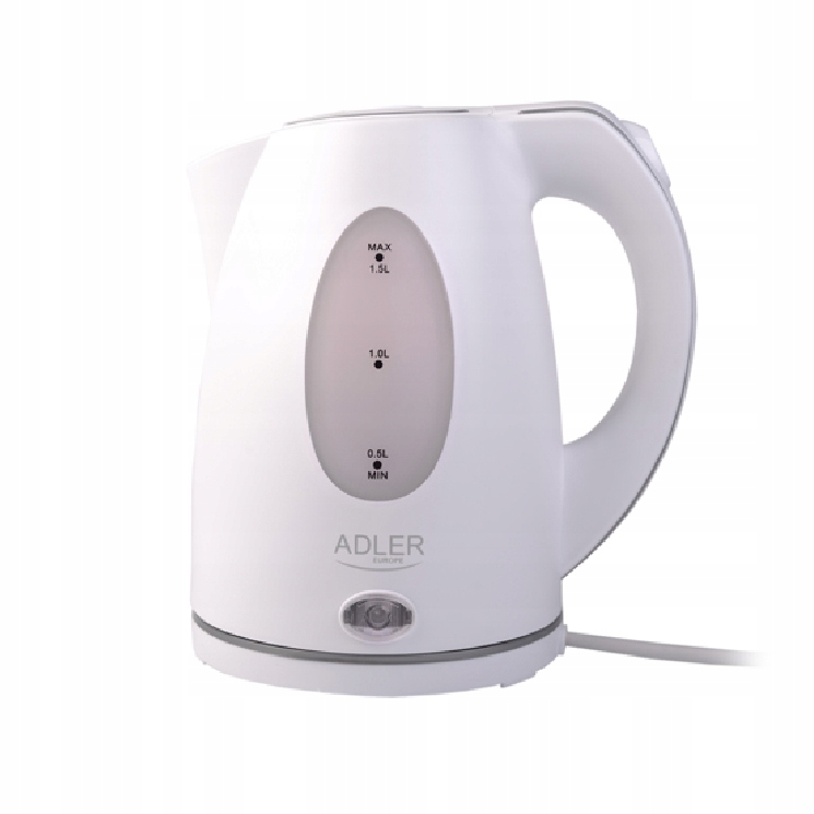 Czajnik Plastikowy Elektryczny 1,5L 2200W Biały AD1207 Adler
