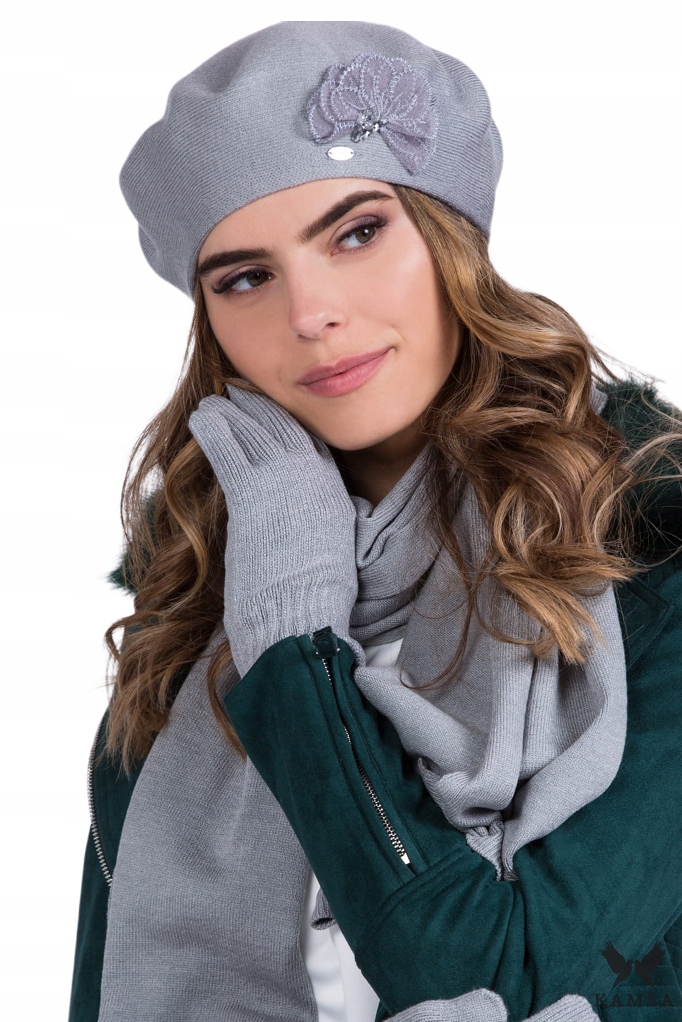 

Elza beret damski kolor szary