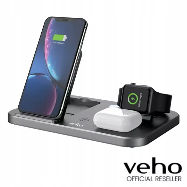 Stacja ładowania bezprzewodowego Veho DS-7 Qi Multi-Charging Station–szara