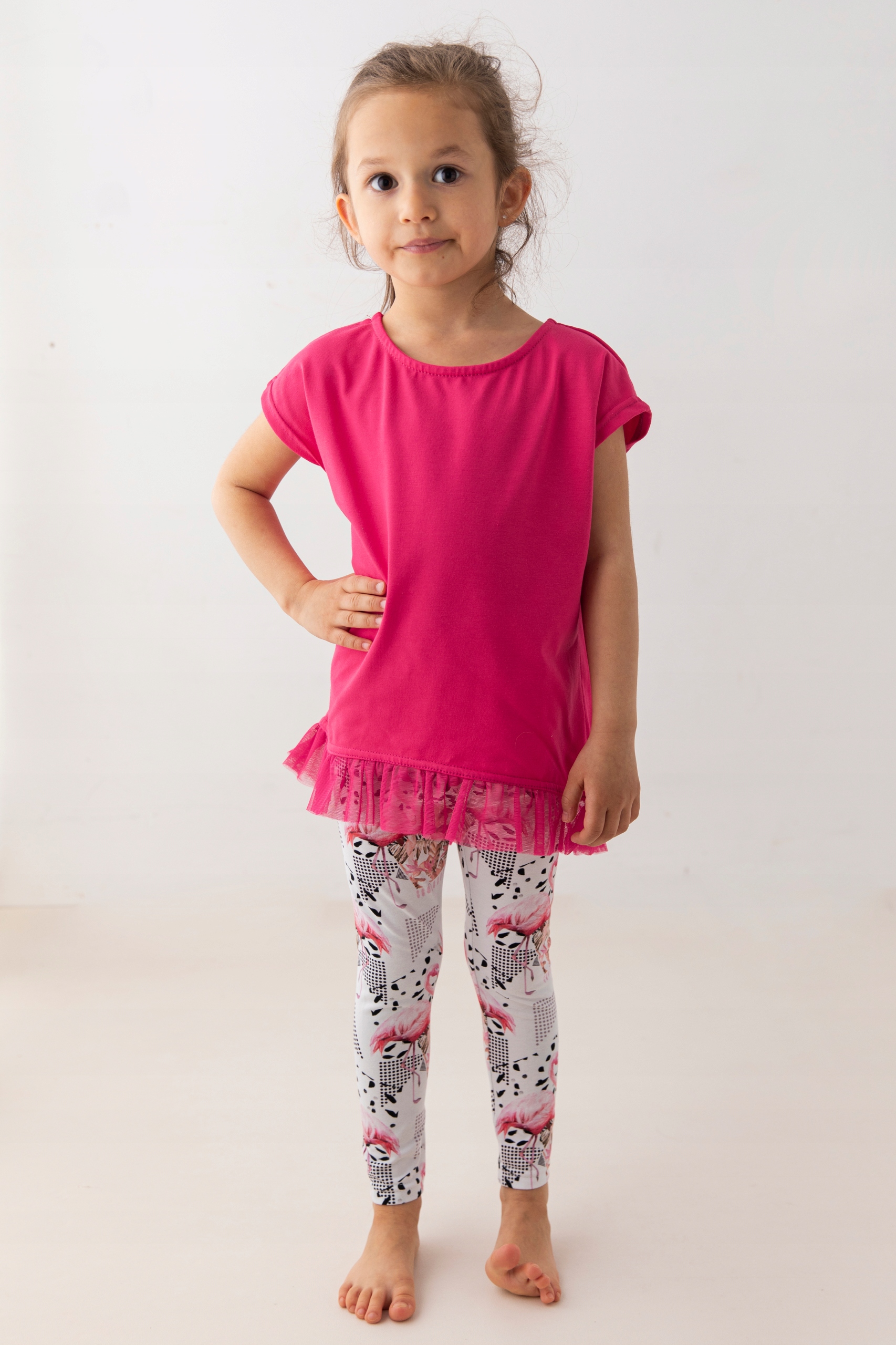 Lily Grey MALINOWA TUNIKA TIULOWA FALBANKA 116 Rozmiar 116