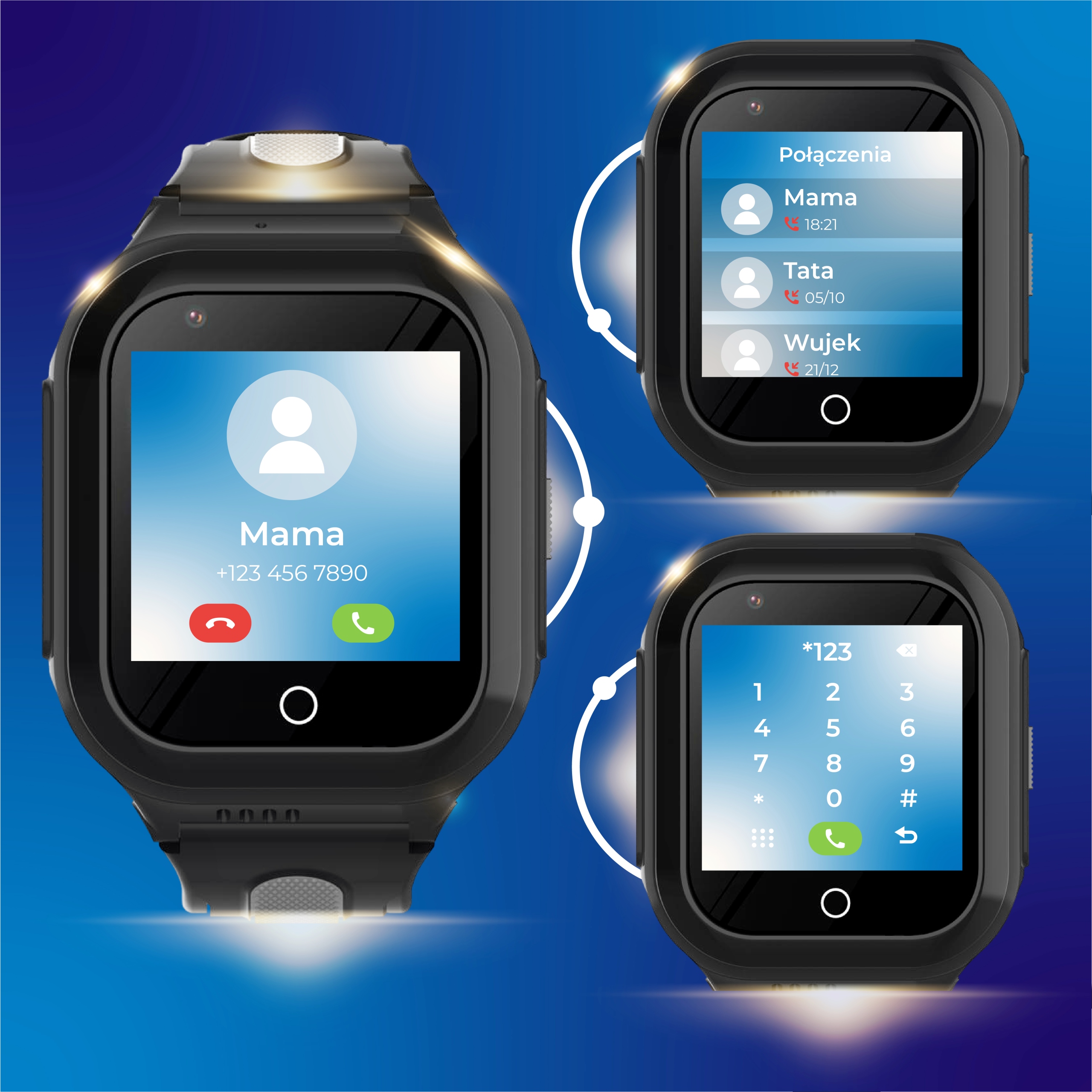 SMARTWATCH DLA DZIECI ZEGAREK TELEFON GPS SMS ROZMOWY MP3 WIBRACJA Z GRAMI Model inny