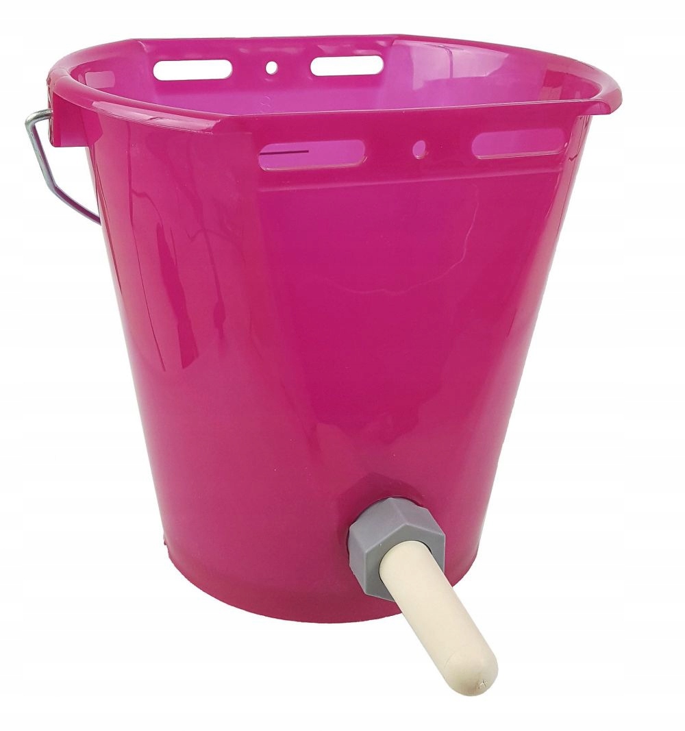 Wiadro do pojenia cieląt z zaworem i smoczkiem 8 l