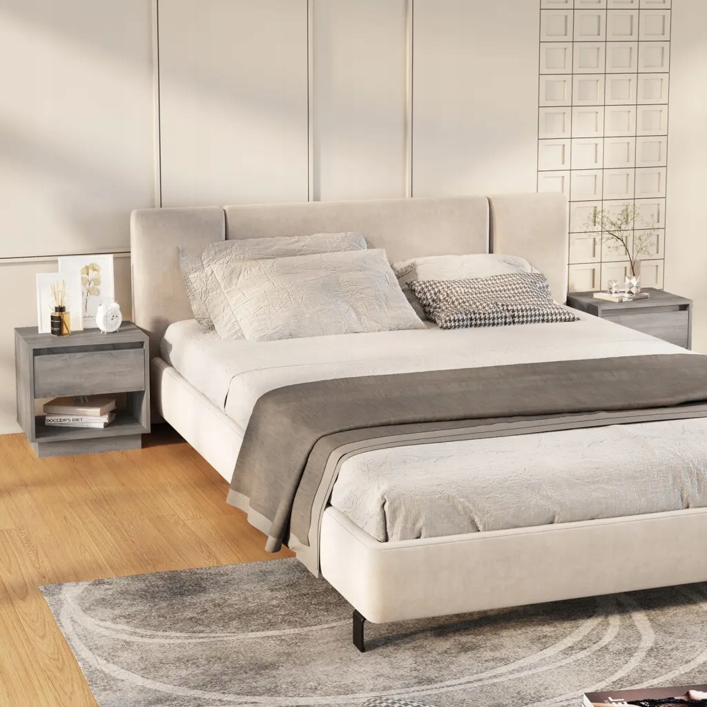 Noční stolky 2 ks šedé sonoma 45 x 34 x 44 cm kompozitní dřevo Šedá 812984