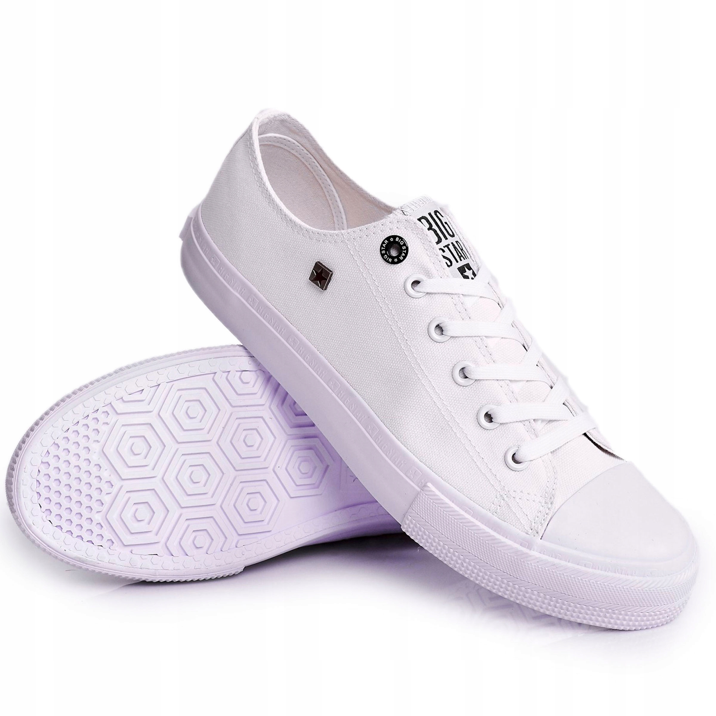 

Męskie Klasyczne Niskie Trampki Big Star Białe 44