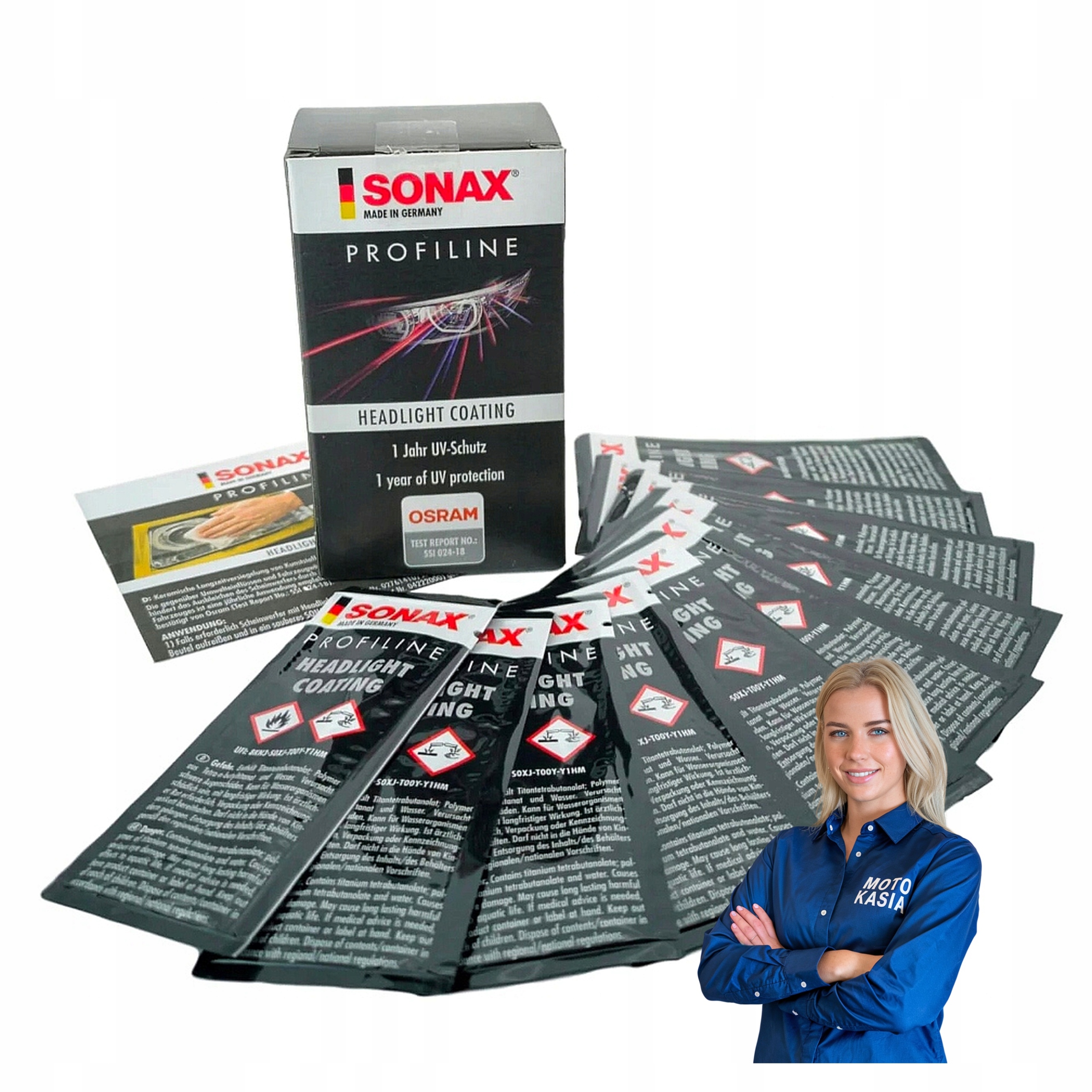 Sonax ceramiczna powłoka ochrona reflektorów lamp detailing saszetka 5ml