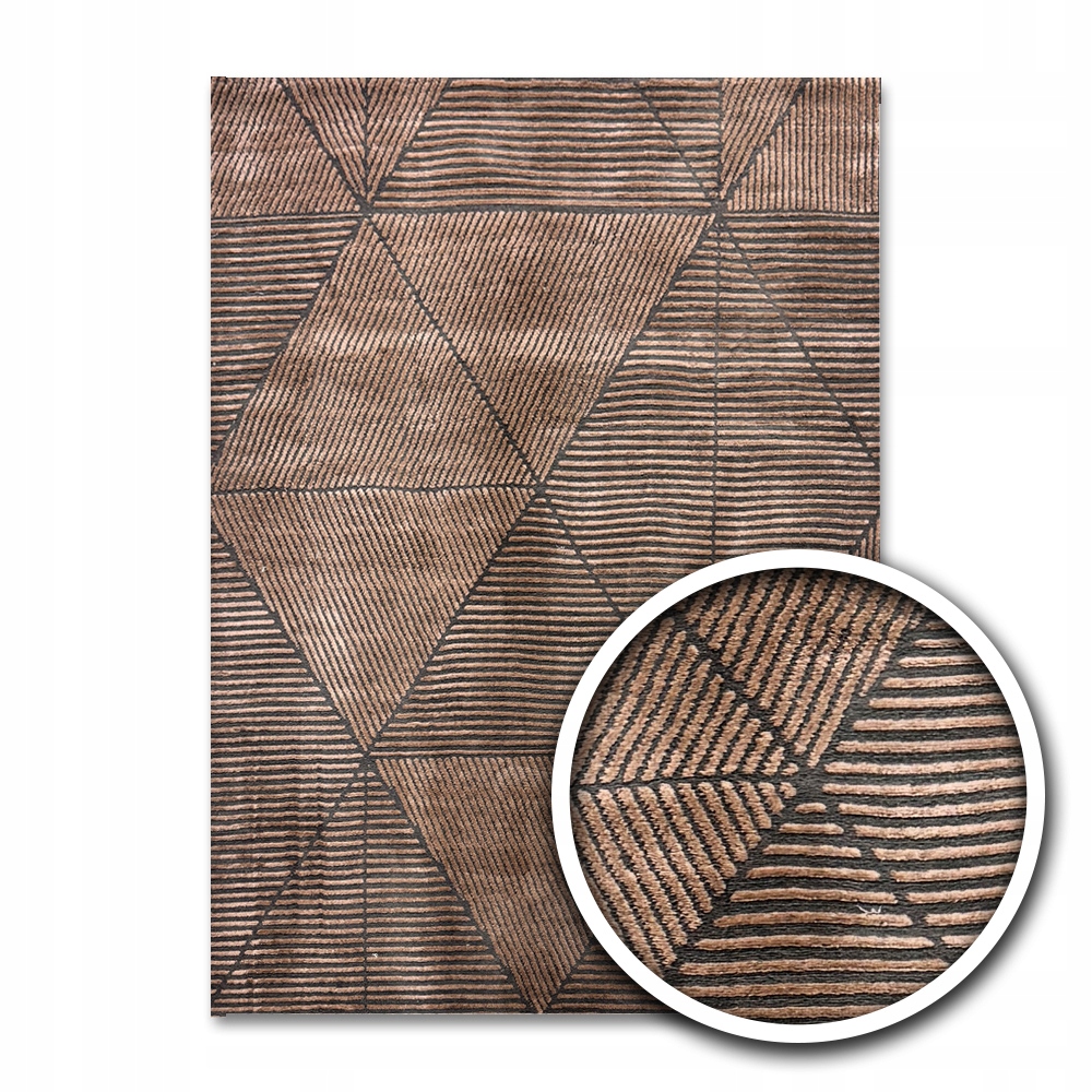 Stylový Originální Koberec 160x220 Hnědý Do Obývacího Pokoje MIX Vzorů