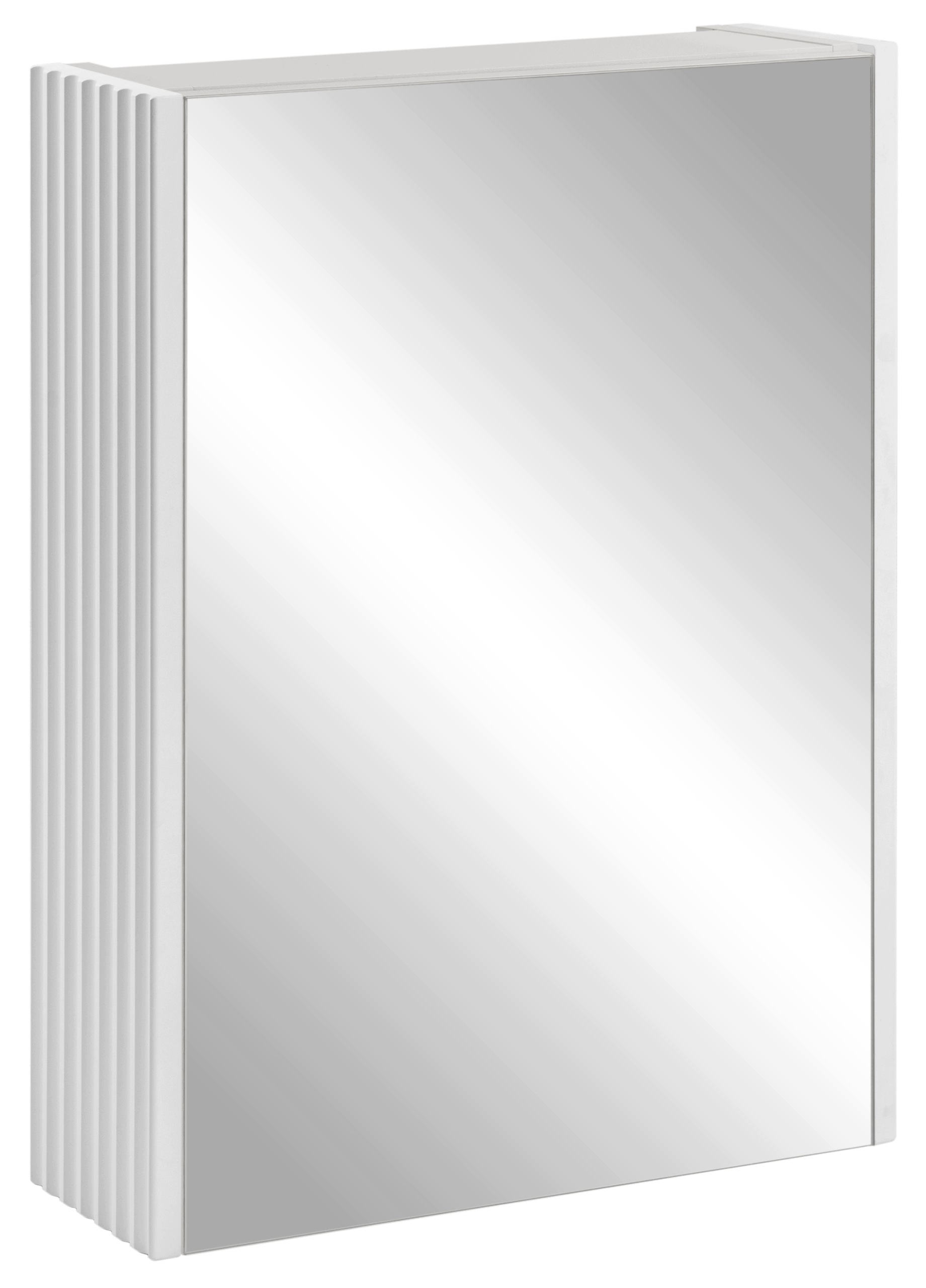 Zrcadlová skříňka Se Zrcadlem 40 Koupelnový boční panel Bílá Rýhovaná Mdf
