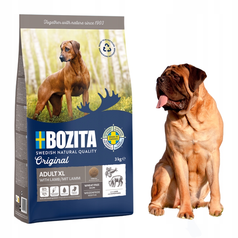 Levně Suché krmivo pro Velkého Psa Psů adult XL Kuře Jehněčí Bozita 12 kg