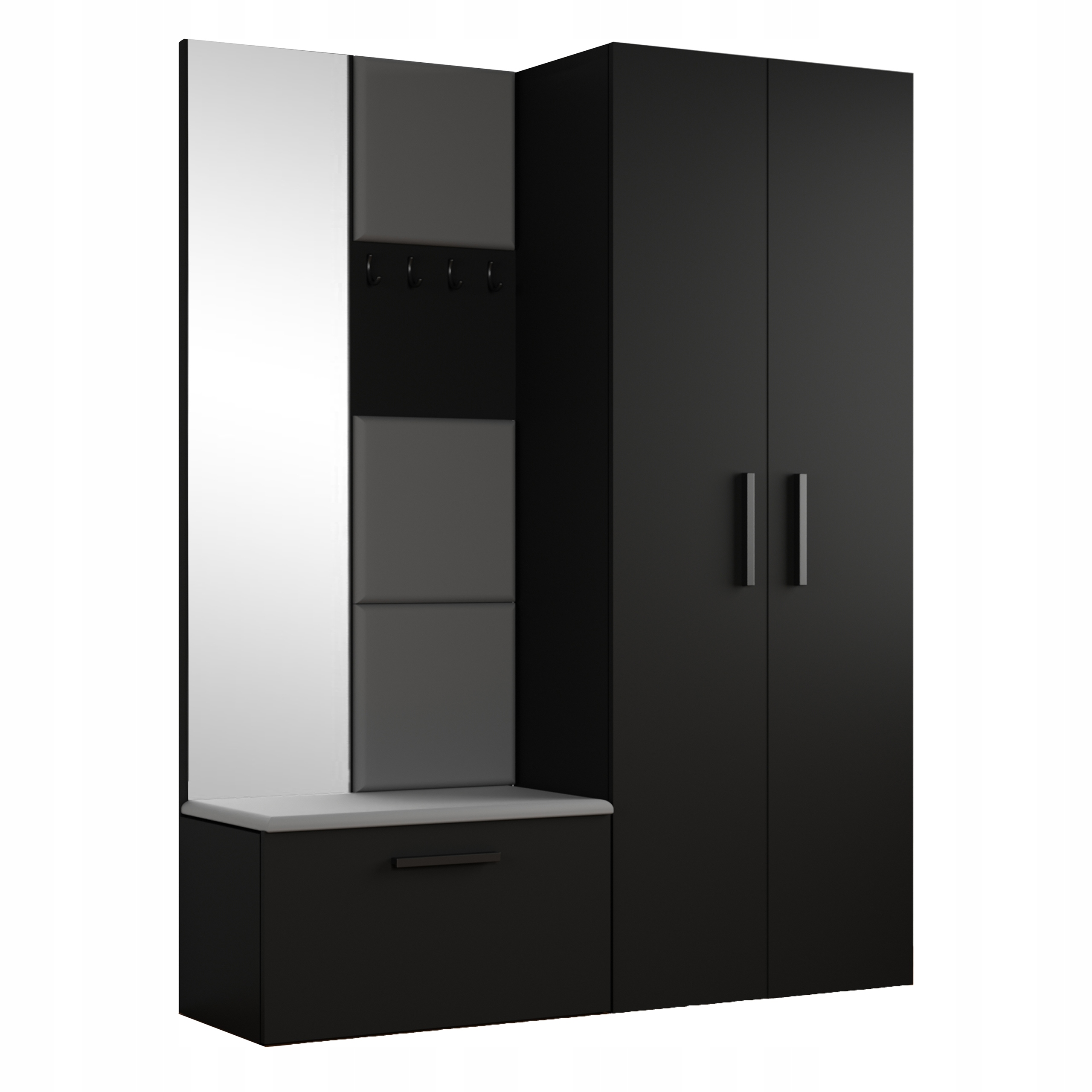 Šatní skříň Modulo 160,6/204/40 cm do předsíně Moderní černá