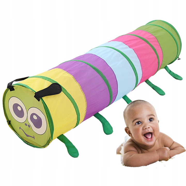 TUNEL NAMIOT GĄSIENICA DLA DZIECI TOR PRZESZKÓD DO DOMU DZIECIĘCY TUNEL Długość 165 cm