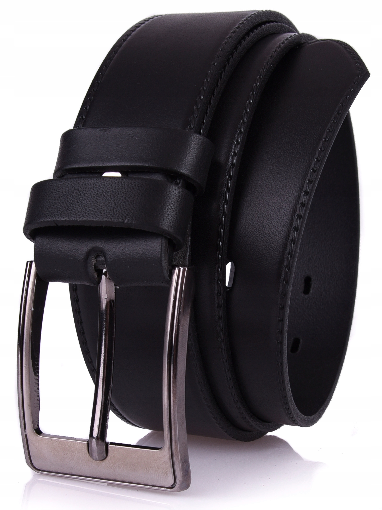 

Skórzany Pasek 4cm Klasyczny Czarny Skóra Licowa