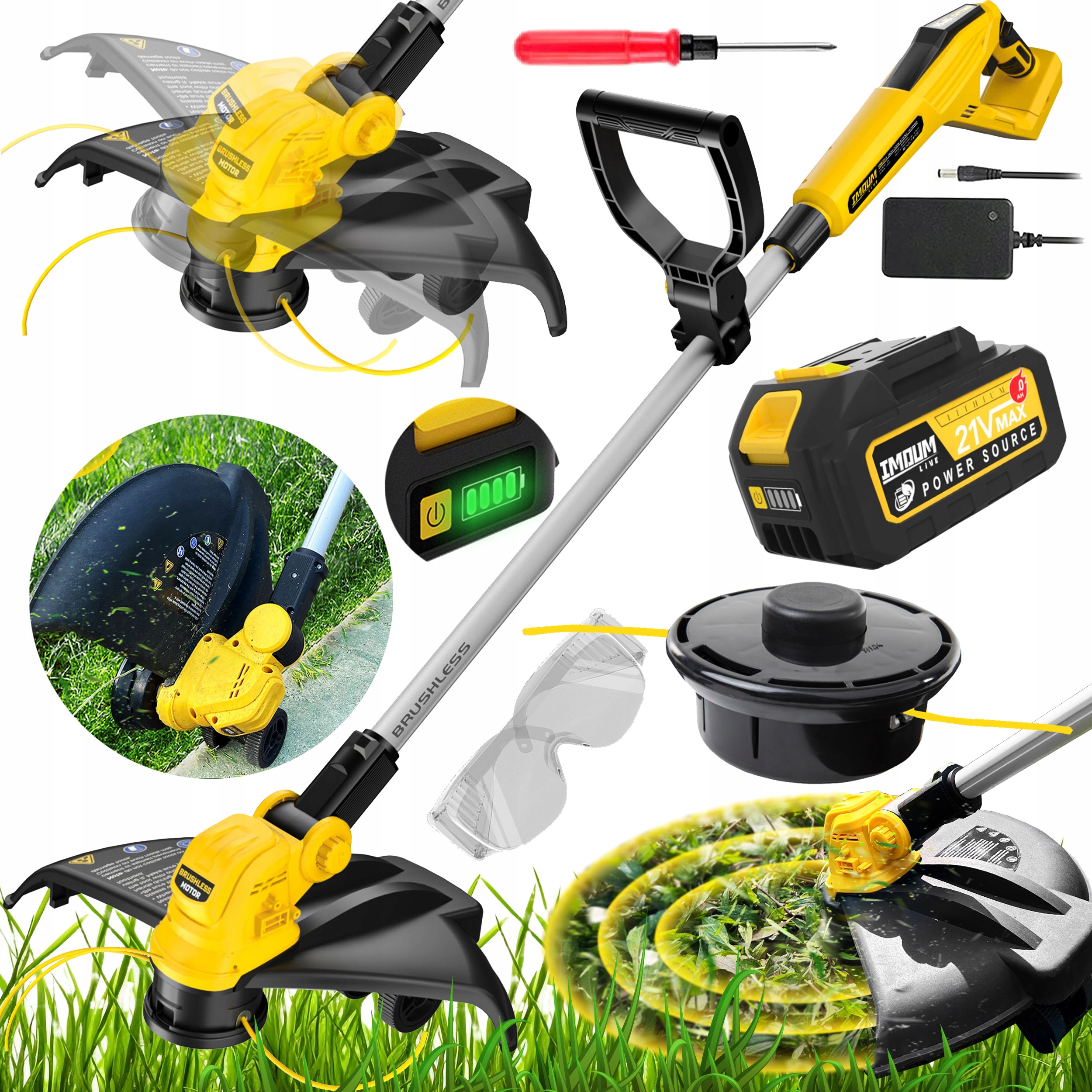 Akumulátorový Vyžínač Kosa Záhradná Vyžínačka Na Kolesách 20V 4.0Ah