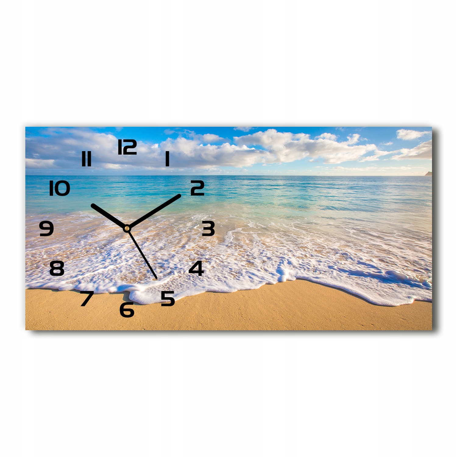 

Zegar ścienny szklany cichy Hawajska plaża 60x30cm