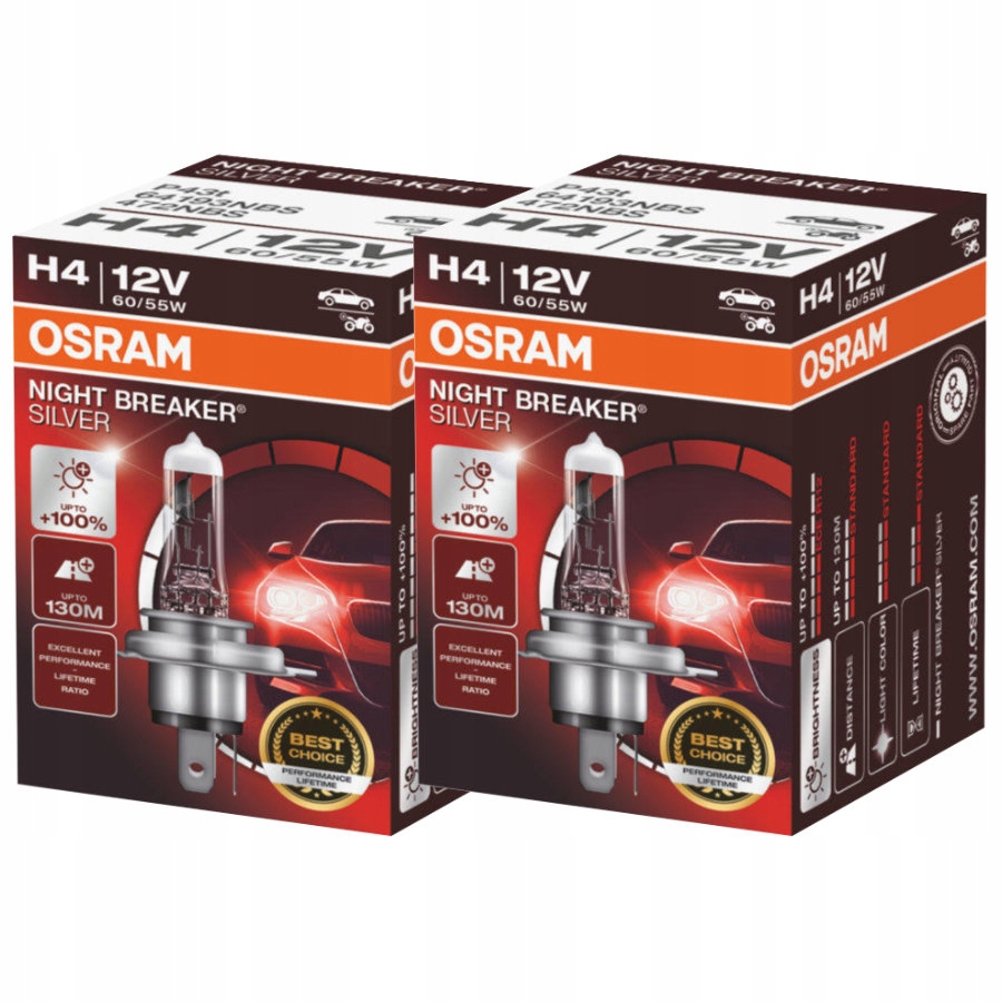 

Mocne żarówki H4 Osram Night Breaker Silver +100%