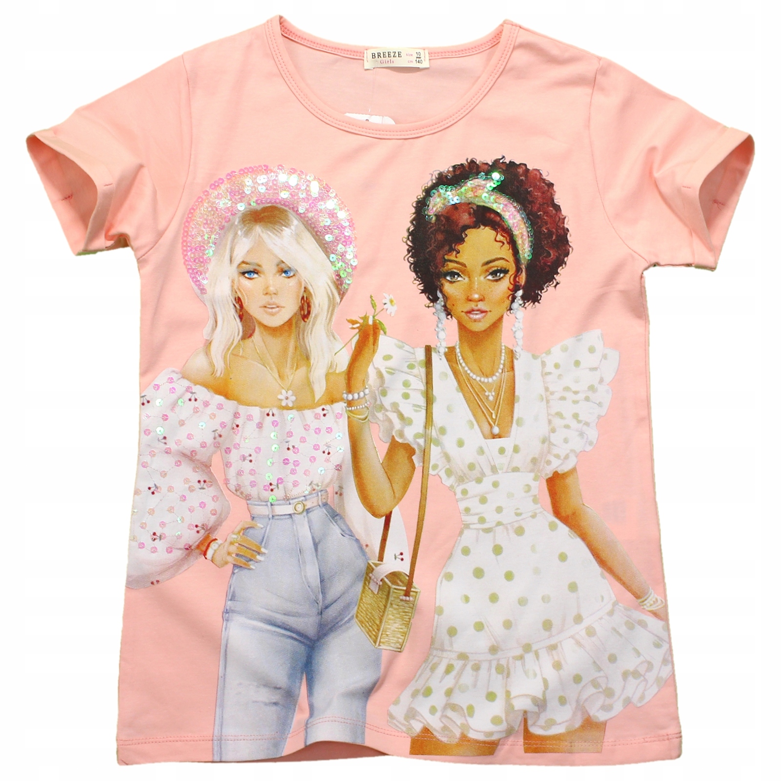

Bluzka T-Shirt Nadruk Dziewczyny Cekiny 146