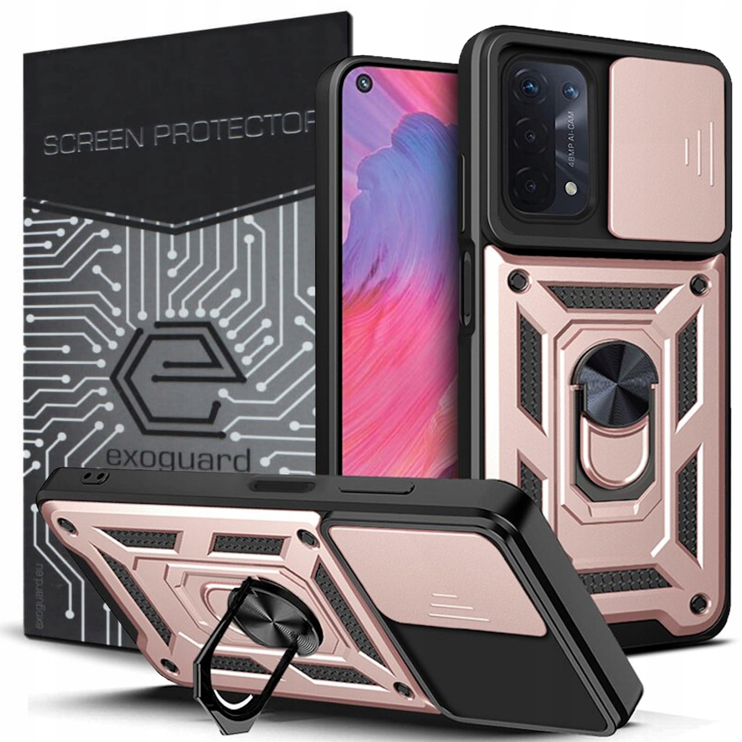 

Case Etui Pancerne+szkło do Oppo A54 5G A74 5G