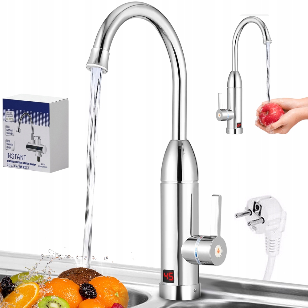LCD Elektrický Kohoutek S Teplou Vodou, Kuchyňská Baterie Odolná 3000 W
