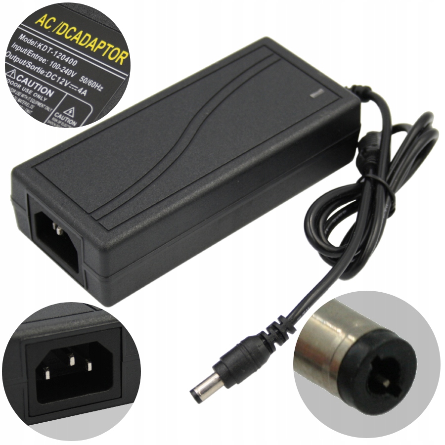 

Zasilacz DC 4A 48W Stabilizowany 4000MA 12VDC 12V