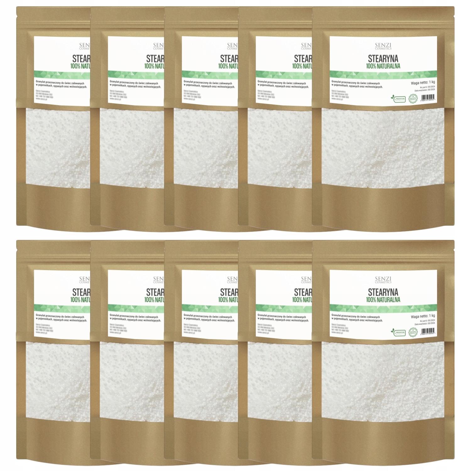 Rostlinná Stearina Výroba perlových sypaných svíček Kyselina stearová 10x1kg