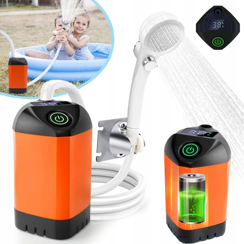 Přenosný turistický kempingový sprchový kout s Led displejem 4800mah Pumpička
