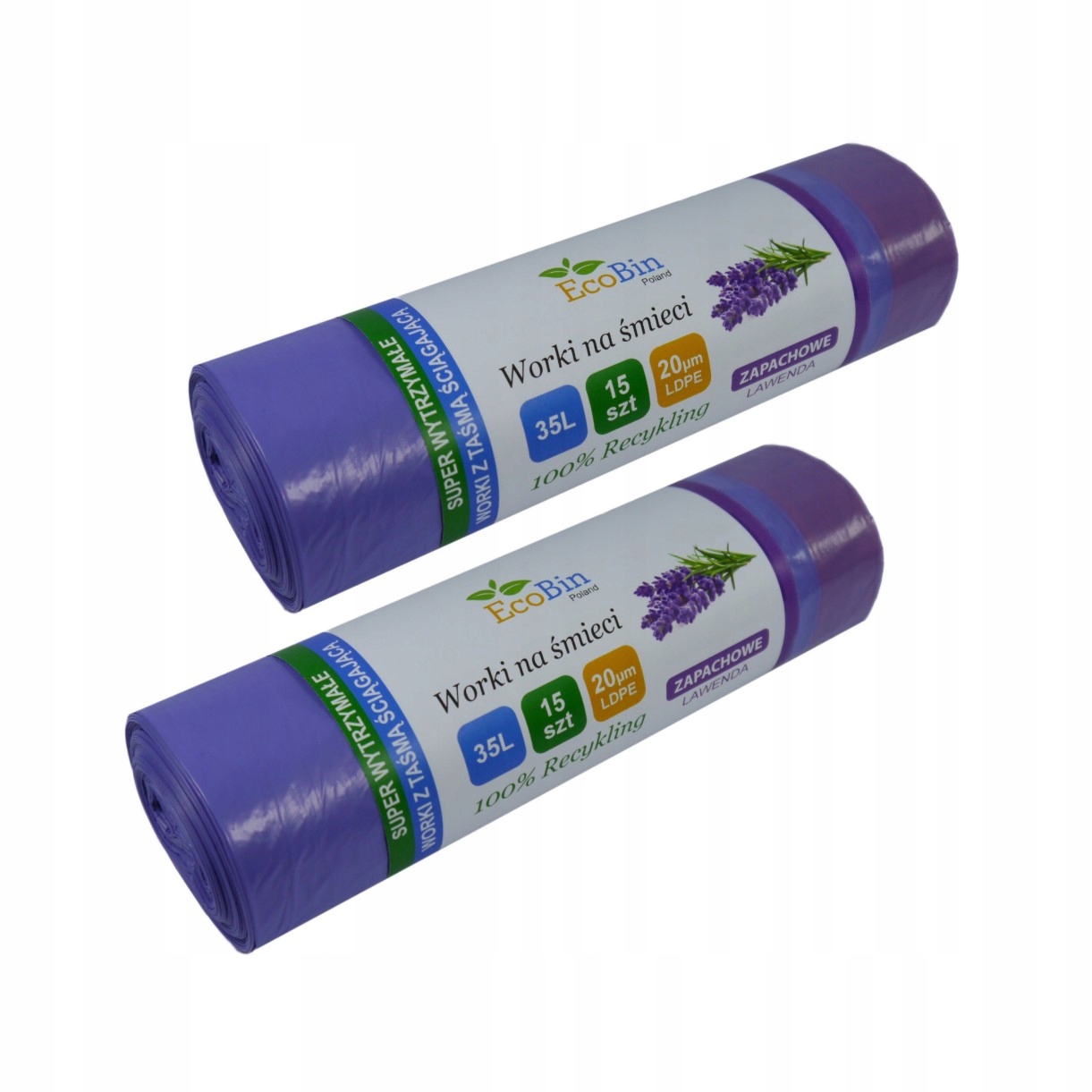 

Worki na śmieci 35L 30szt taśma zapachowe lawenda