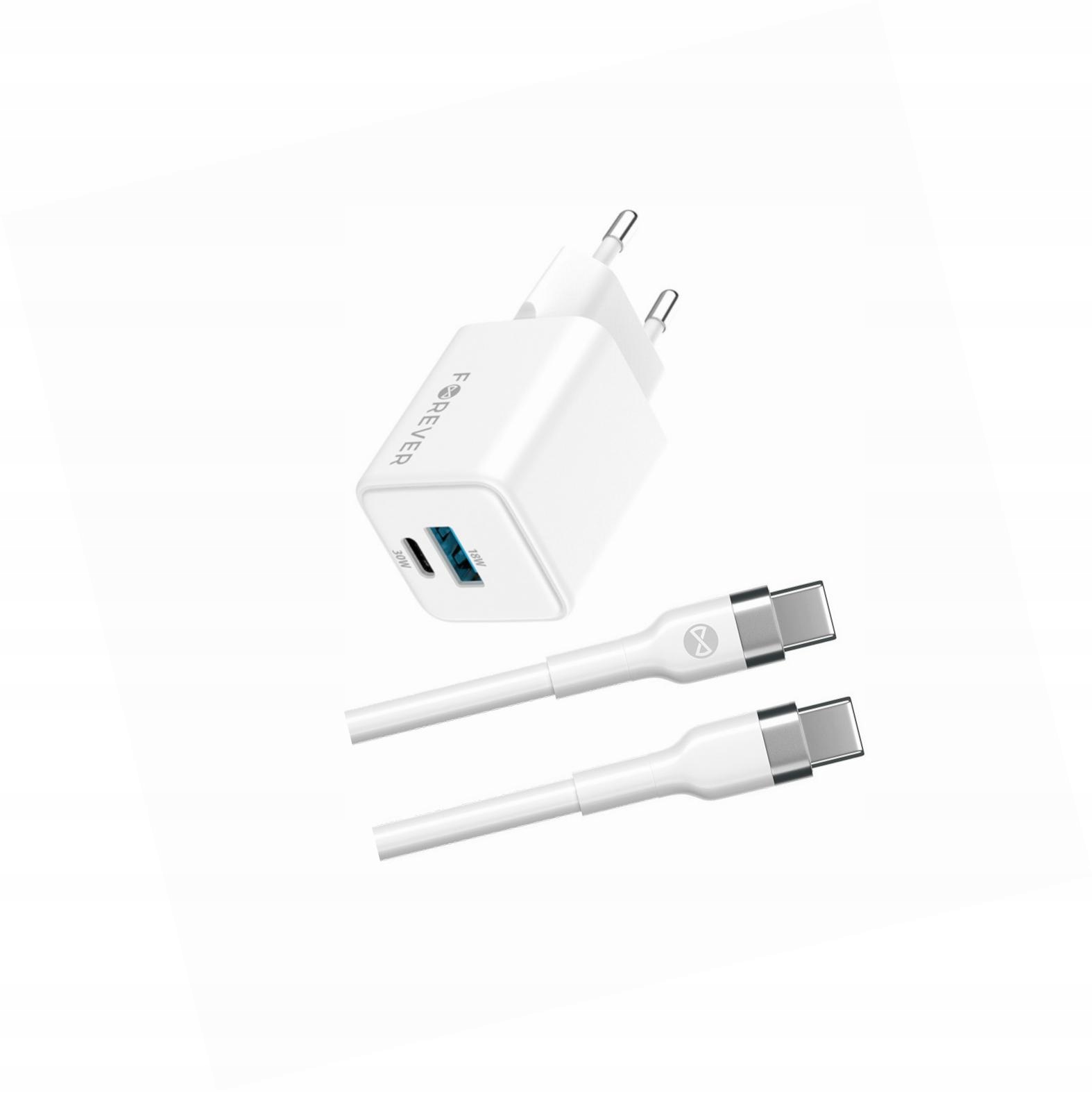 Szybka ładowarka GaN 30W 2 wejścia Usb i Usb-c z kablem do Oppo Reno 5 5G
