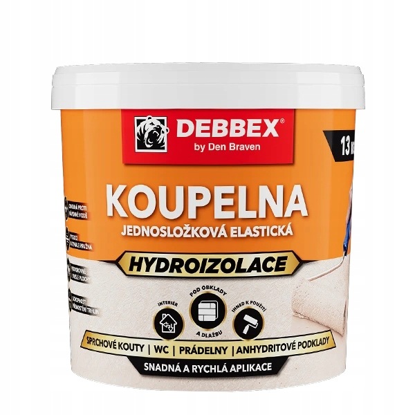 Jednosložková hydroizolace Koupelna 13 kg kbelík medově hnědá