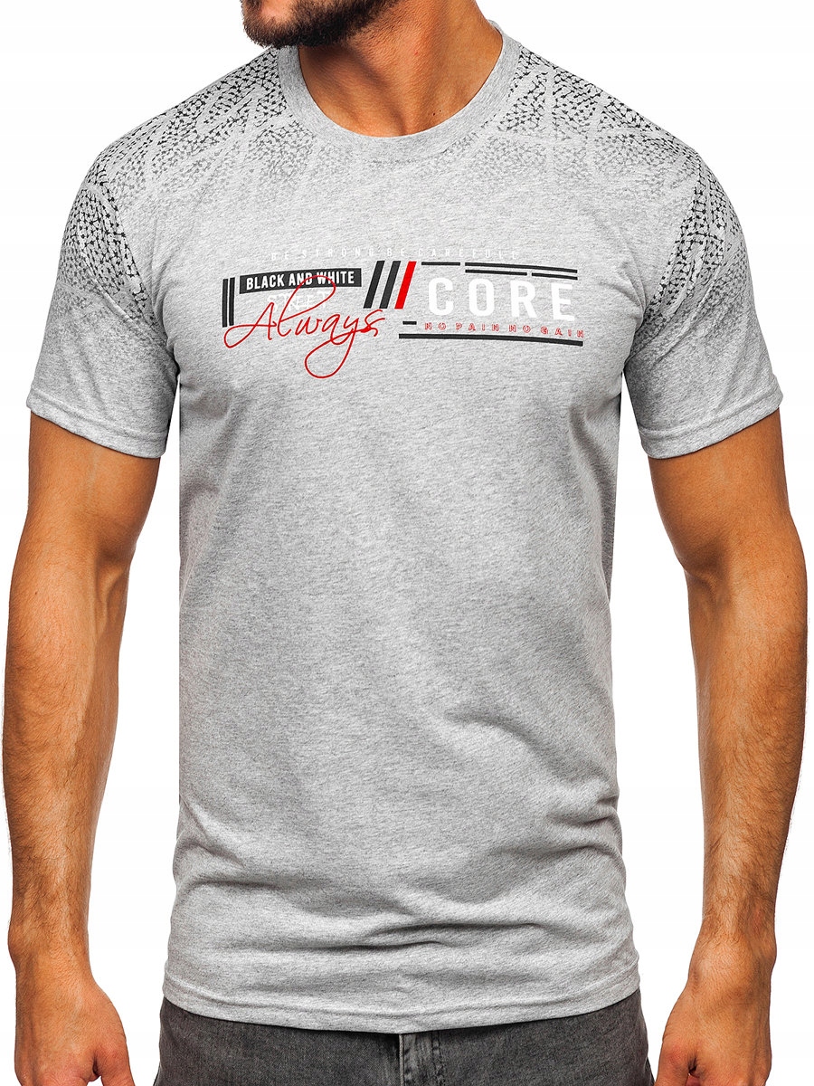 

T-shirt Koszulka Męska Szara 14710 Denley_m
