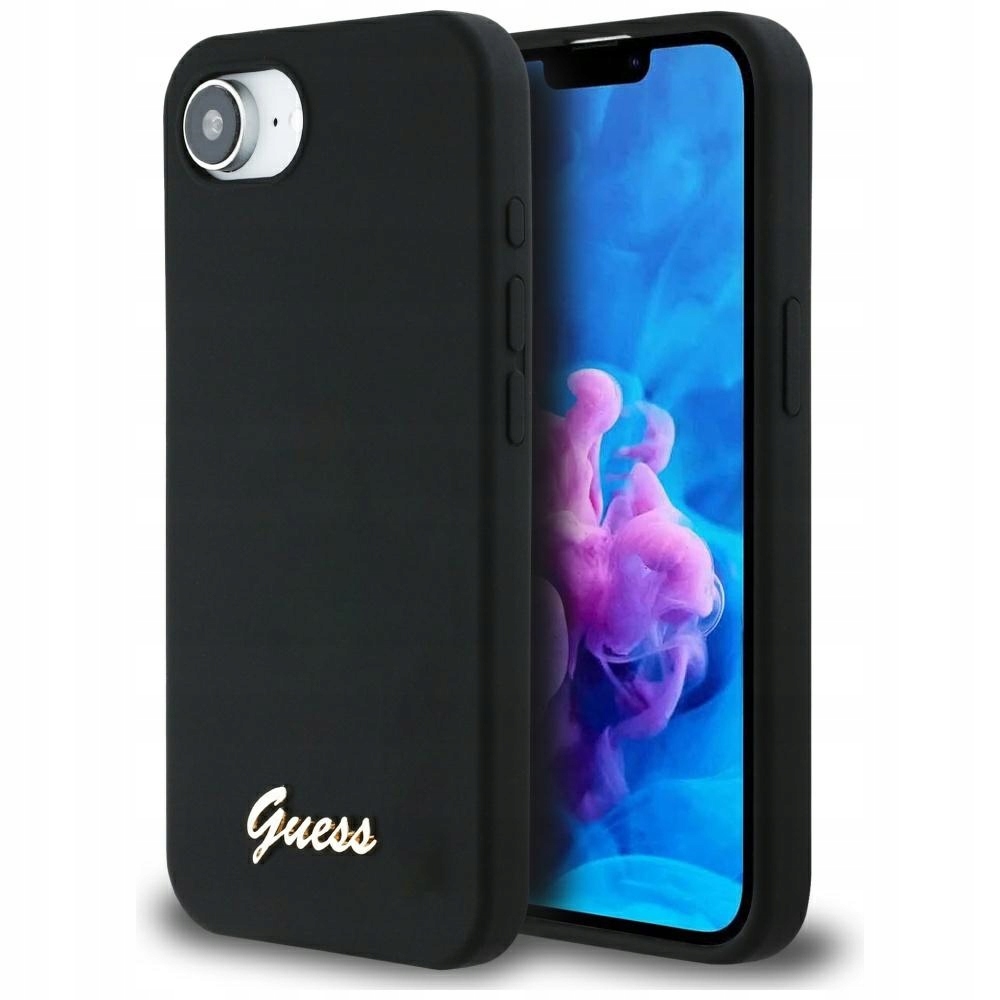 Guess Pouzdro Obal Pro Iphone 16E Pro Magsafe Silicone Script Metal Logo
