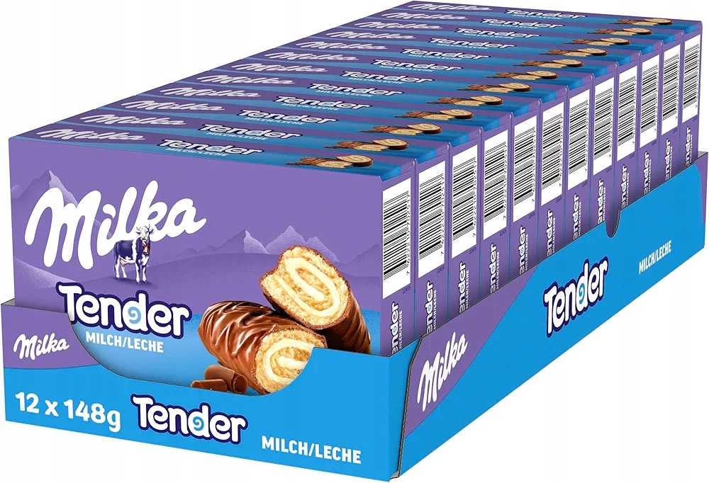 Levně Milka Tender Cake s mléčnou náplní a čokoládovou polevou 148 g