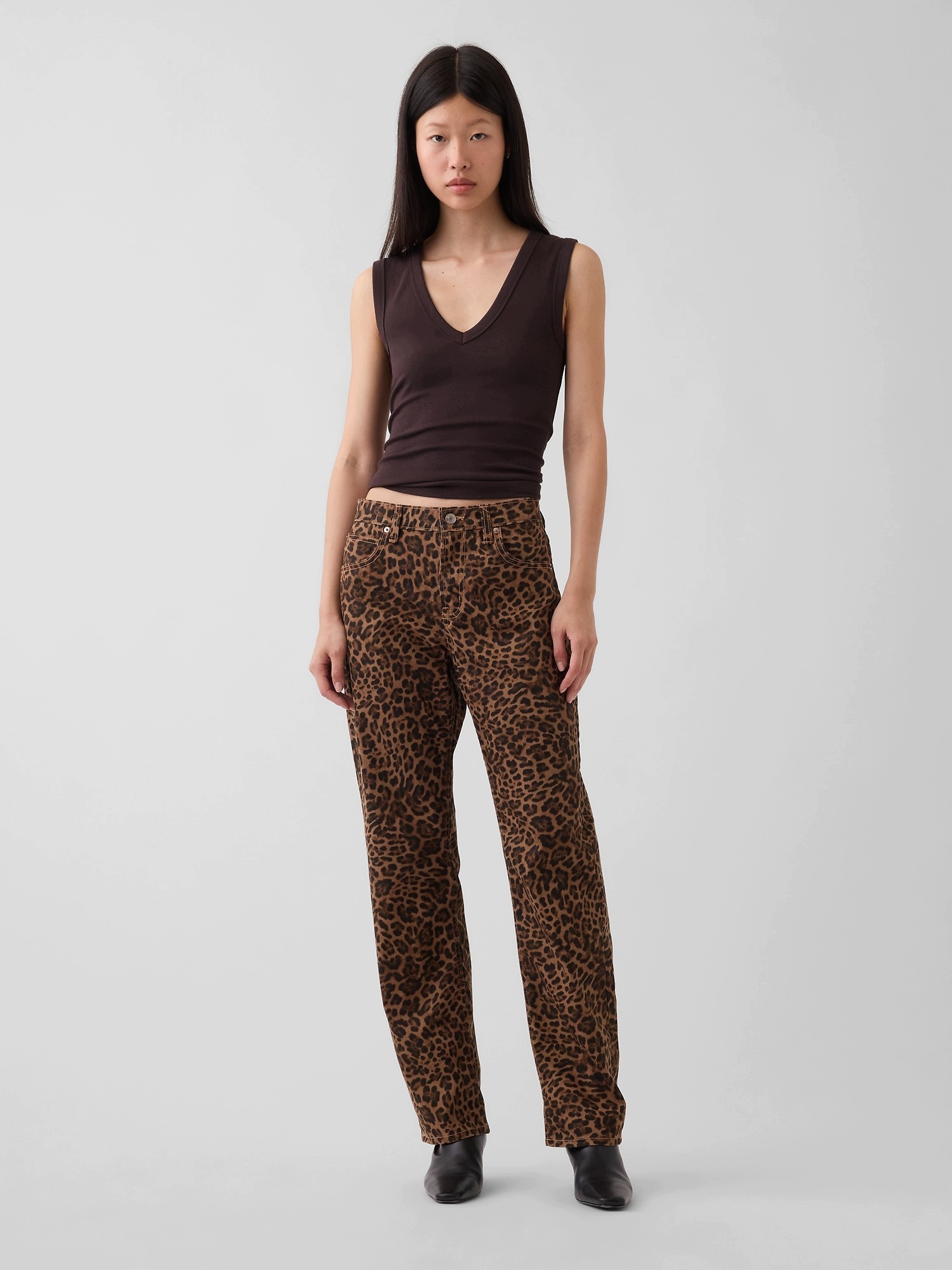 Gap Džíny Mid Rise Straight Taper