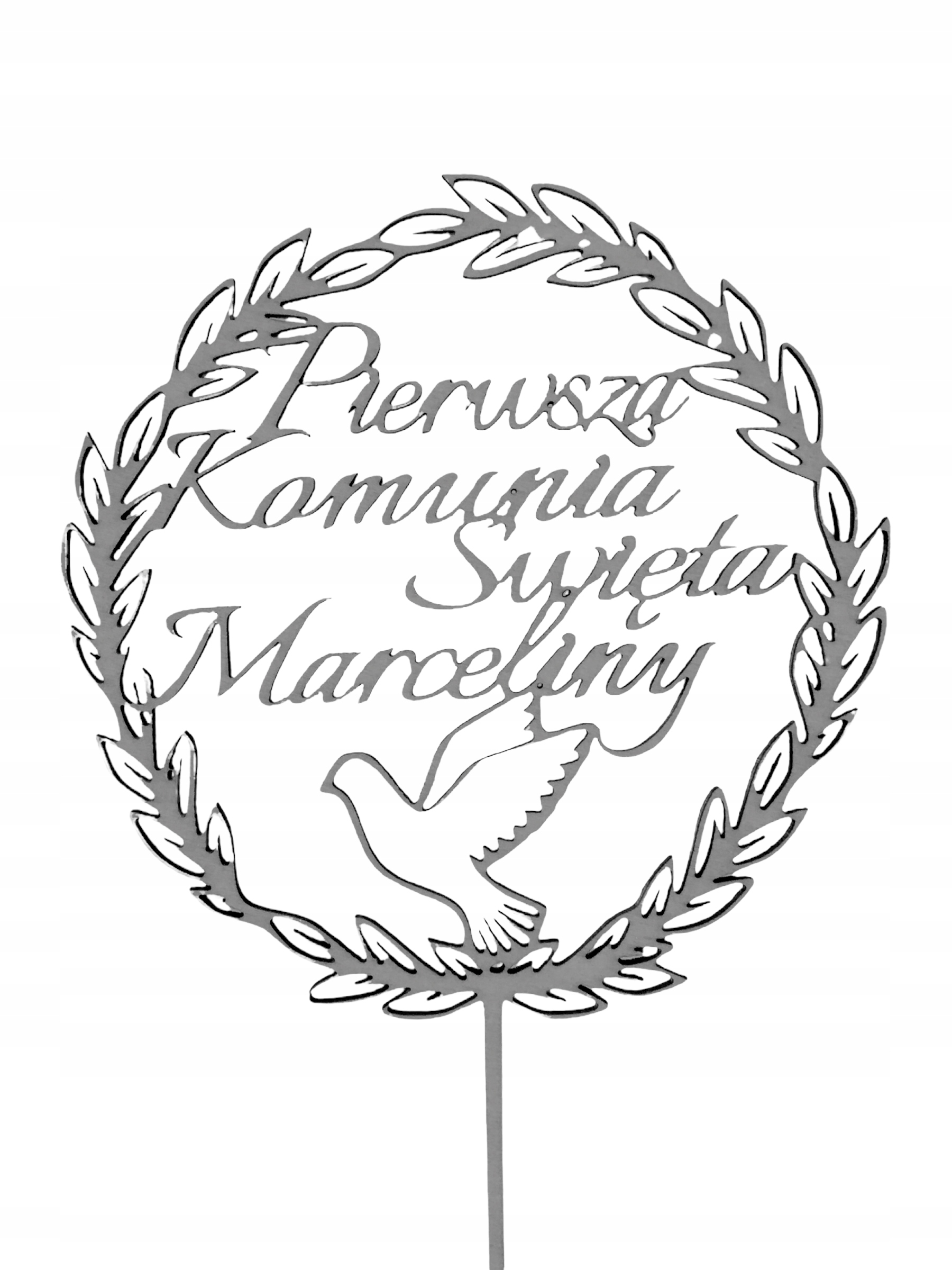 

Topper Na Tort Komunia Świeta Z Imieniem Napis