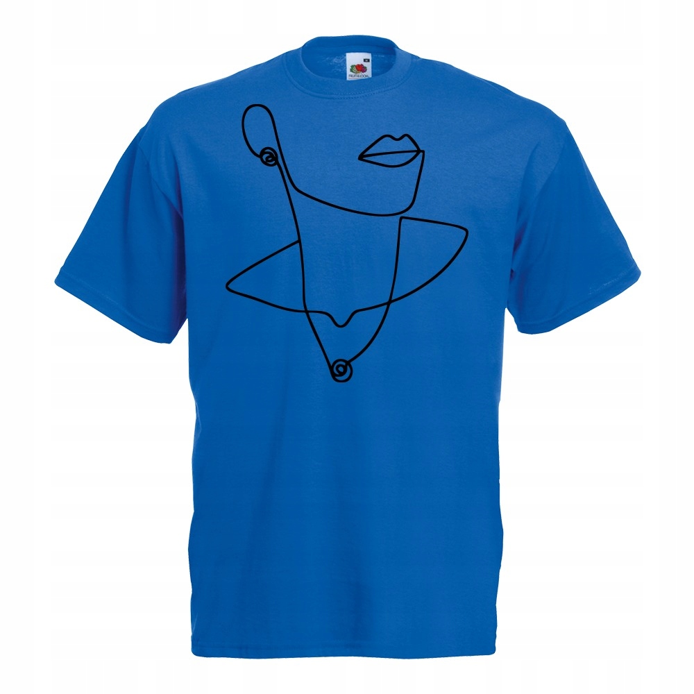

Koszulka line art kobieta usta XL niebieska