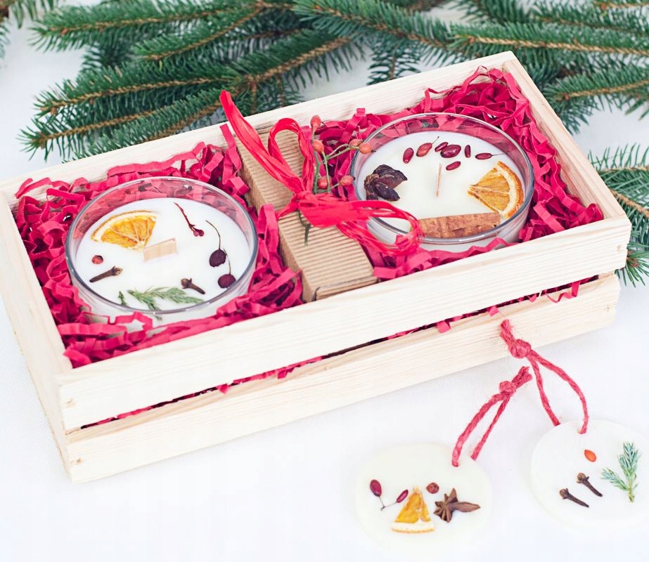 vánoční sada přírodní svíčka sójový vosk