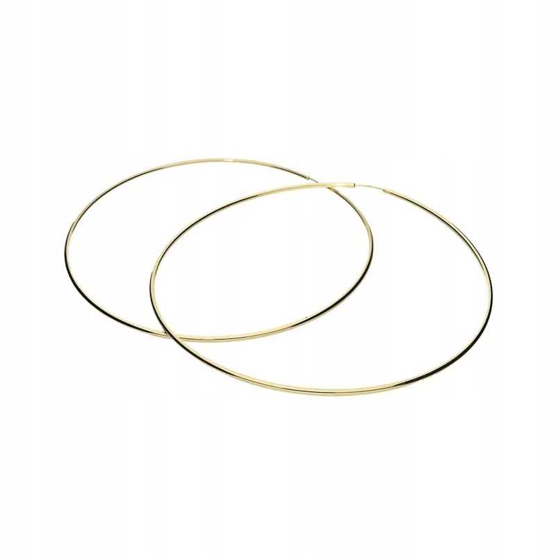 dámské náušnice ze zlata 585, efektní kruhy 60 mm, ideální jako dárek 2,04 g