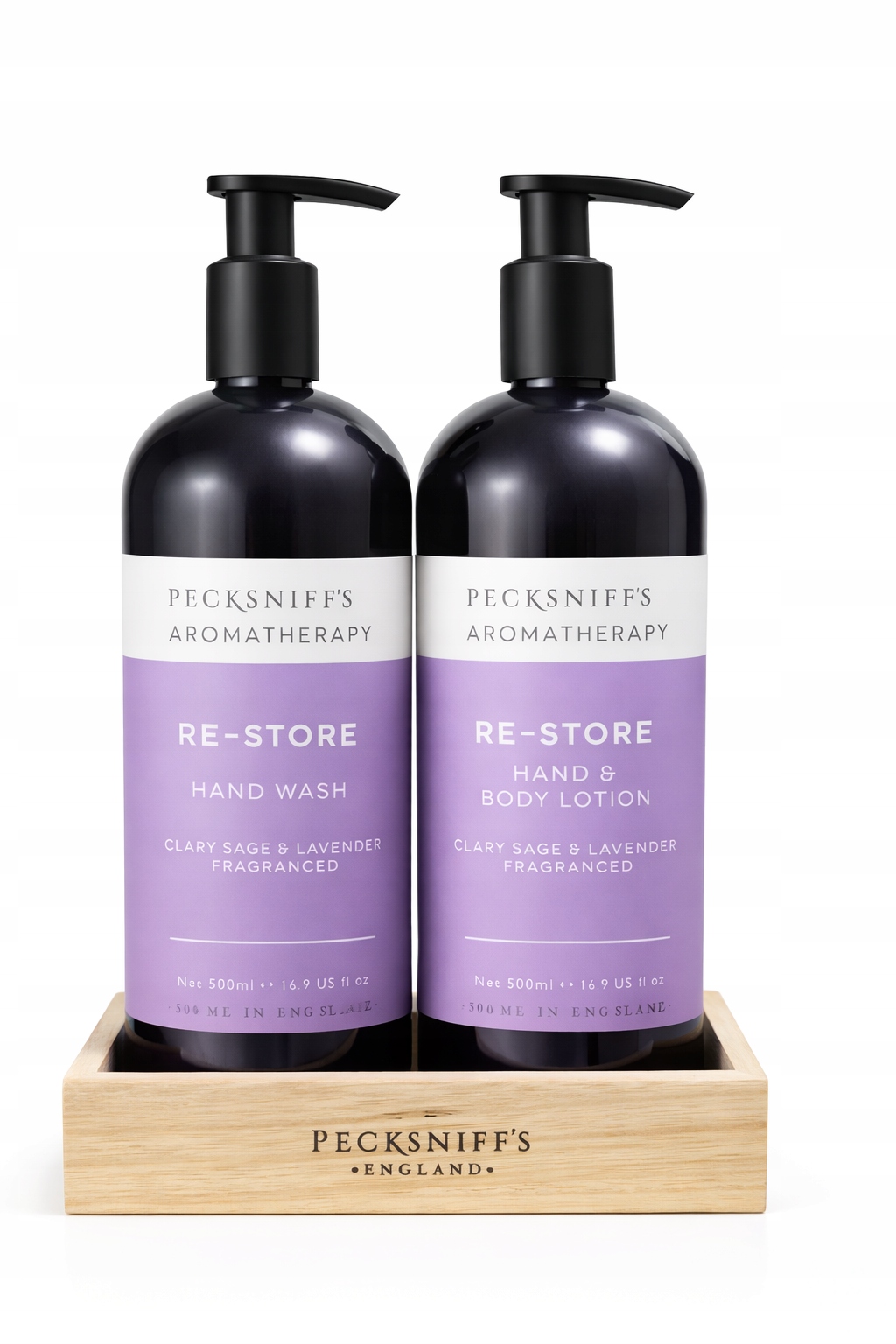 Pecksniffs Aromatherapy Restore Sada Mýdlo Balzám Levandule 2x500 m