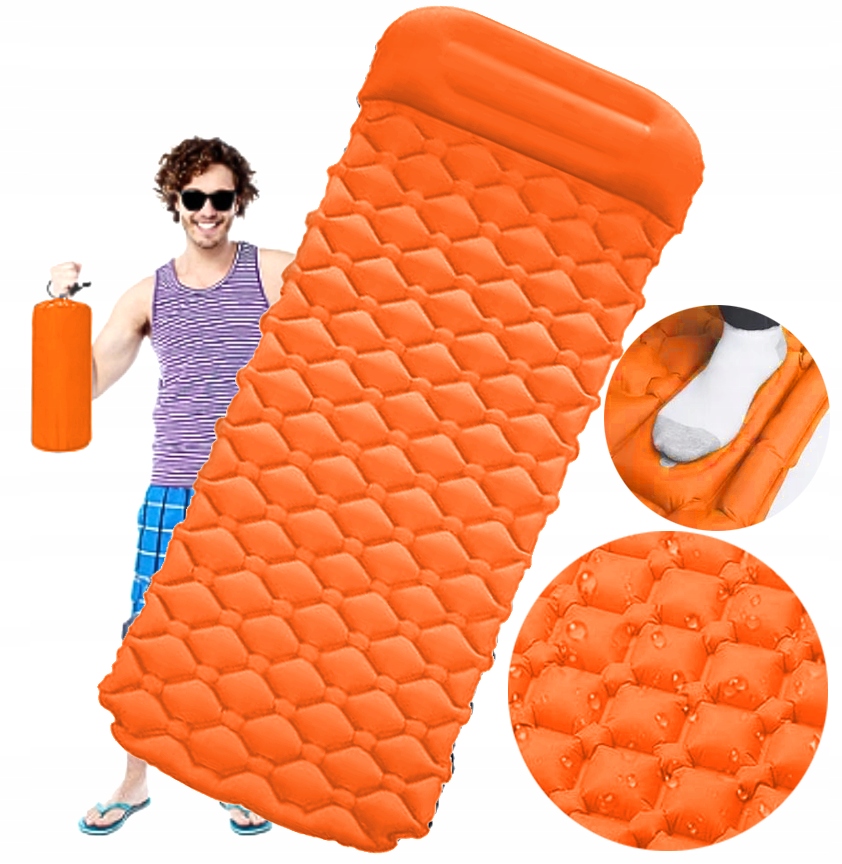 Materac dmuchany samopompujący spania wodoodporna karimatamata turystyczny