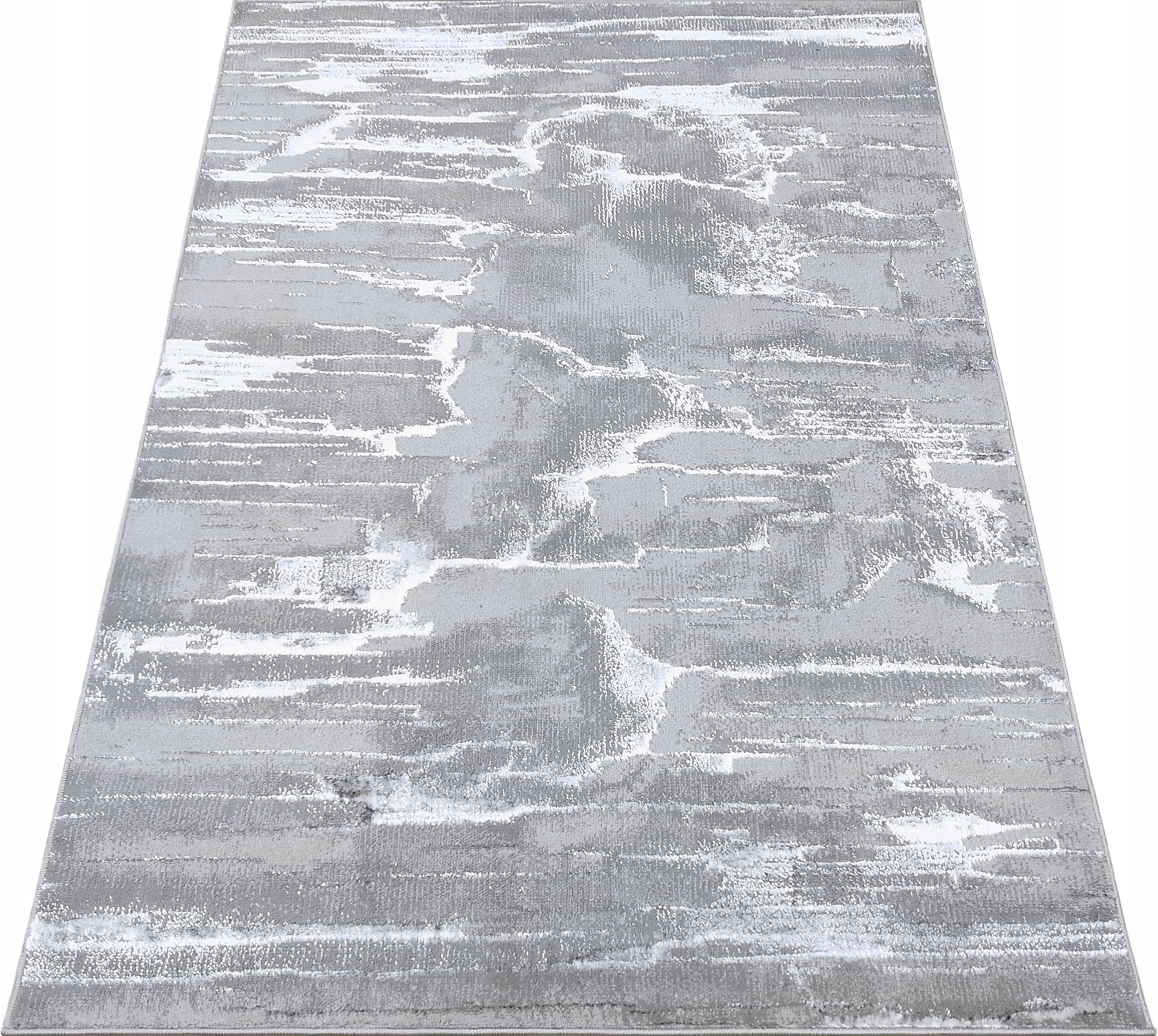 Koberec 140x190 Moderný Mramor Do Obývačky Šedý