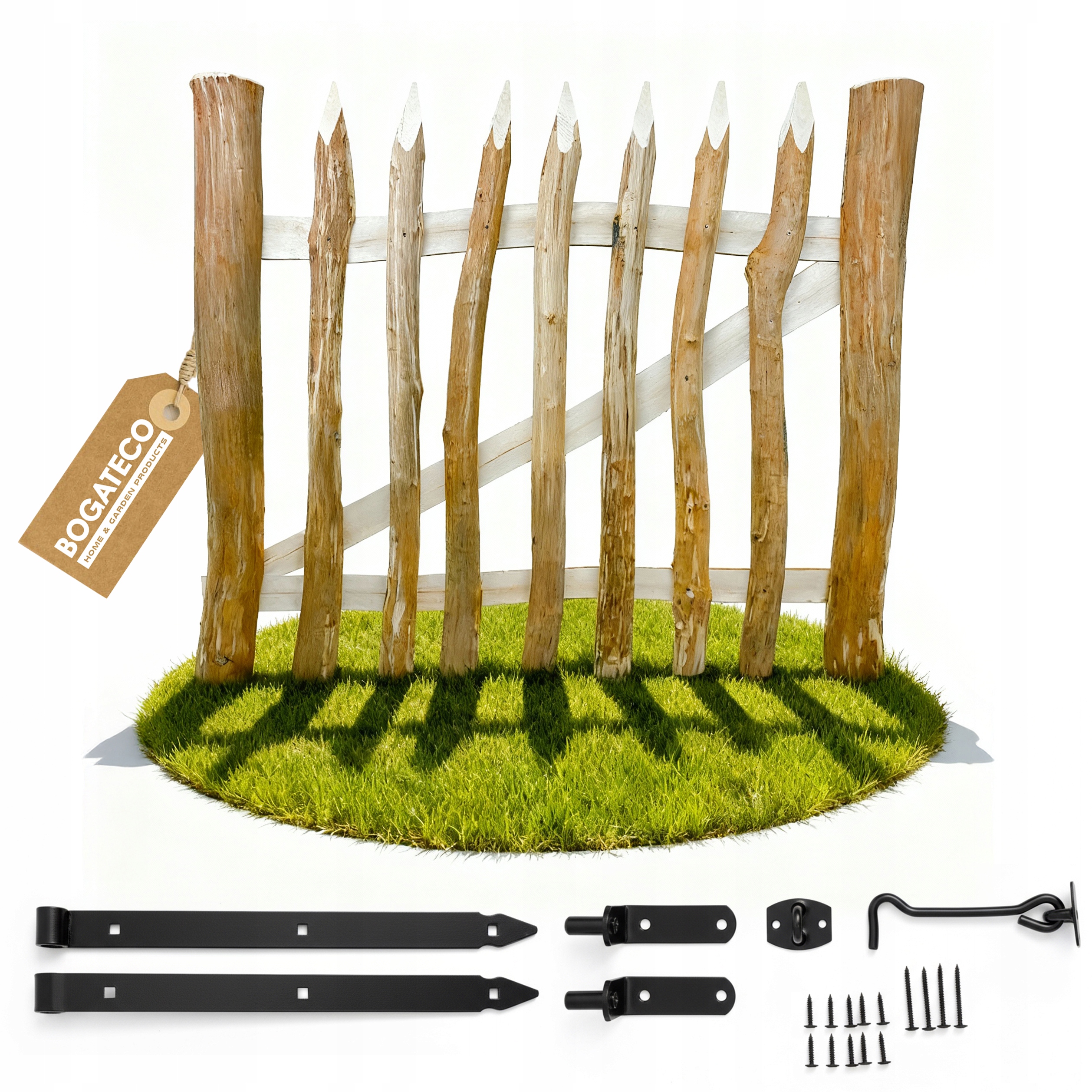 Lesní Furtka 80x100cm Levá Dřevěná Zahradní Tyčová Branka