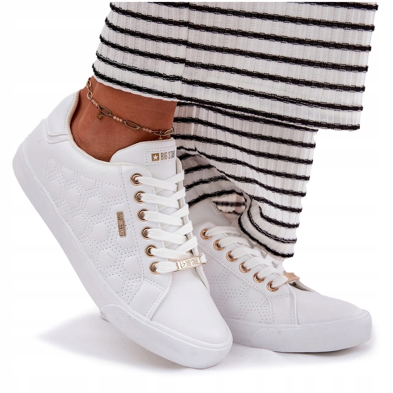 Dámské Nízké Tenisky Z Eko Kůže Big Star RR274322 Bílé 36