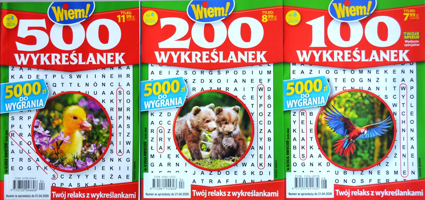 800 WYKREŚLANEK WIEM 04/2026