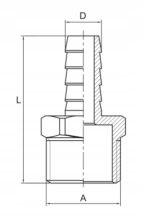 KOŃCÓWKA DO WĘŻA ZŁĄCZKA MOSIĘŻNA 1/2 X 12 mm GZ Kod produktu ART.592CH-15X12.