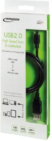 Typhoon Kabel USB 2.0 High Speed do synchronizacji ładowania Micro 1m