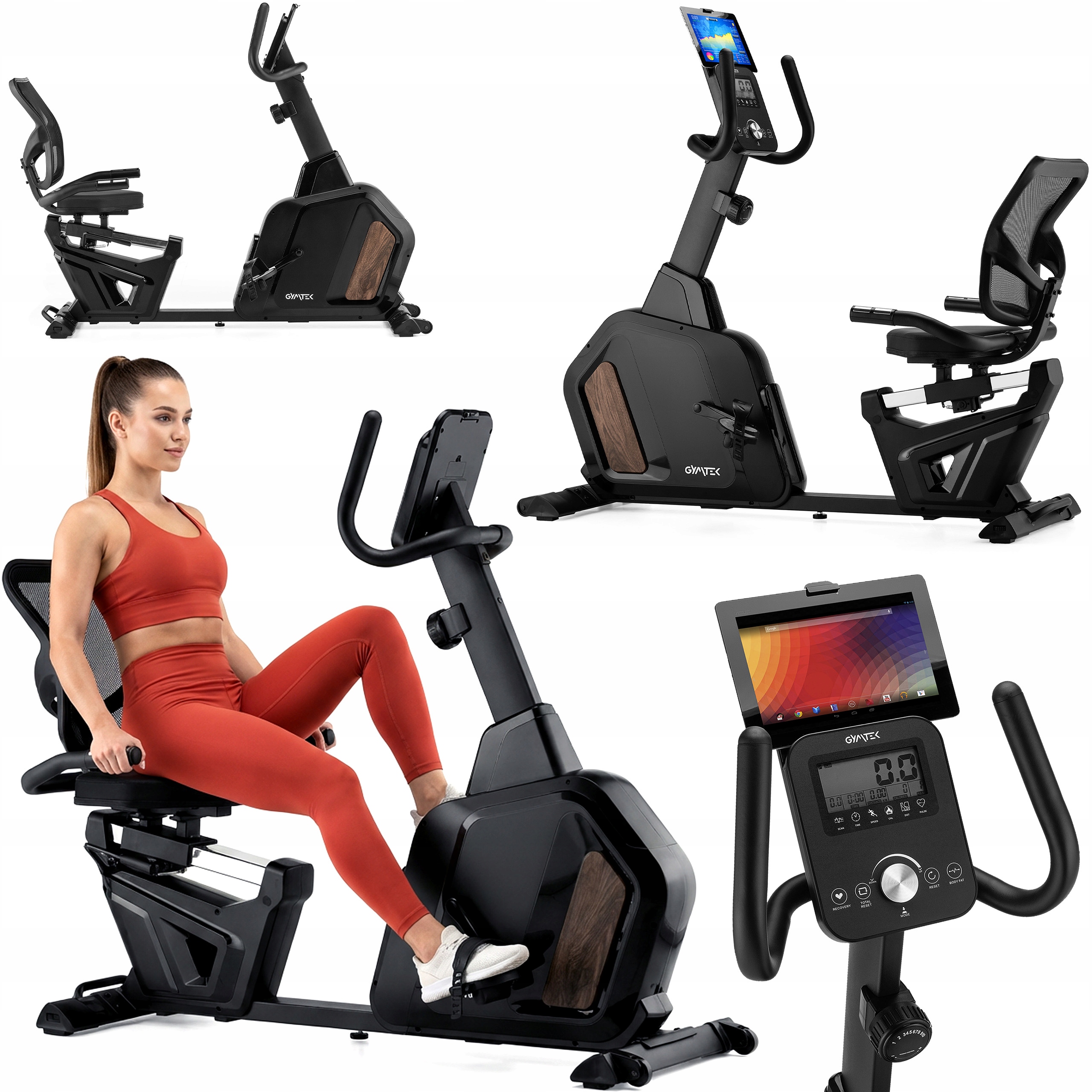 Rower Stacjonarny Poziomy Domowy Magnetyczny Opór Rowerek Leżący Z Oparciem